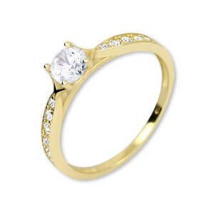 Brilio Zlatý prsteň s kryštálmi 229 001 00753 51 mm