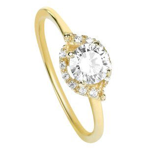 Brilio Očarujúce zásnubný prsteň zo žltého zlata 229 001 00804 53 mm