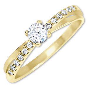 Brilio Pôvabný prsteň s kryštálmi zo zlata 229 001 00810 52 mm