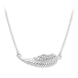 Brilio Nežný náhrdelník z bieleho zlata anjelskej krídlo 279 001 00094 07