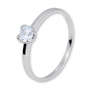 Brilio Silver Nežný strieborný prsteň so zirkónom 426 001 00576 04 53 mm