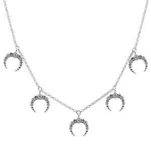 Brilio Silver Moderné strieborný náhrdelník s polmesiaci NCL12W
