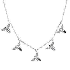 Brilio Silver Hravý náhrdelník zo striebra s príveskami NCL17W