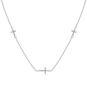 Brilio Silver Elegantný strieborný náhrdelník so zirkónmi NCL27W