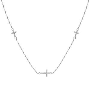 Brilio Silver Elegantný strieborný náhrdelník so zirkónmi NCL27W