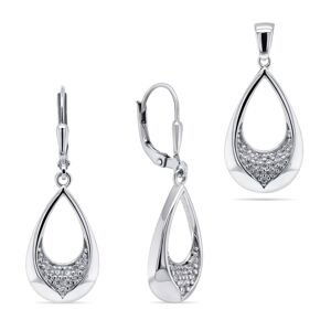 Brilio Silver Nežný strieborný set šperkov SET207W (prívesok, náušnice)