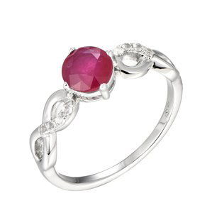 Brilio Silver Pôvabný strieborný prsteň s rubínom Precious Stone ML00713H 50 mm