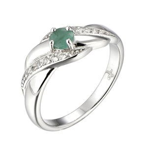 Brilio Silver Nádherný strieborný prsteň so smaragdom Precious Stone CR/SR08997E 50 mm