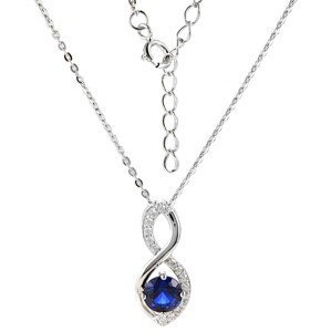 Brilio Silver Pôvabný strieborný náhrdelník so zafírom SP08340B (retiazka, prívesok)
