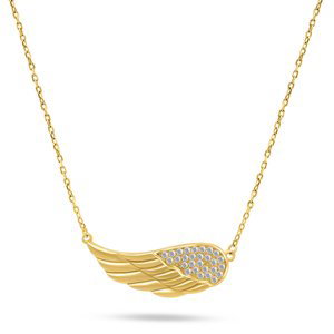 Brilio Silver Nežný pozlátený náhrdelník Anjelské krídlo NCL30Y