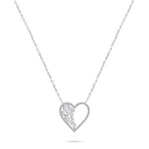 Brilio Silver Trblietavý strieborný náhrdelník so srdiečkom NCL34W