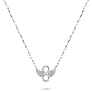 Brilio Silver Štýlový strieborný náhrdelník so zirkónmi NCL46W