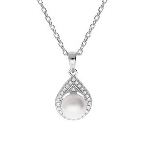 Brilio Silver Prekrásny strieborný náhrdelník s pravou perlou MP05320A (retiazka, prívesok)