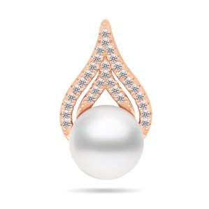 Brilio Silver Elegantný perlový prívesok z pozláteného striebra PT93R