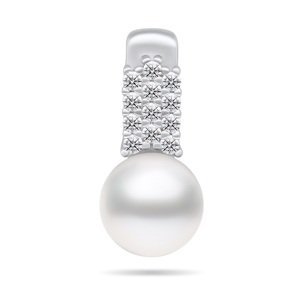 Brilio Silver Elegantný strieborný prívesok s pravou perlou a zirkónmi PT94W