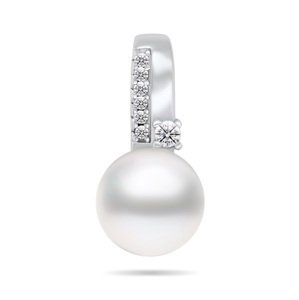 Brilio Silver Prekrásny strieborný prívesok s pravou perlou a zirkónmi PT100W