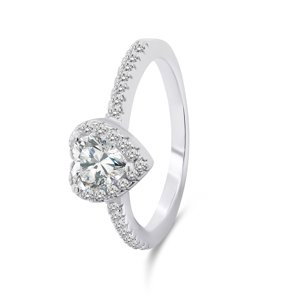 Brilio Silver Romantický strieborný prsteň Srdce RI047W 52 mm