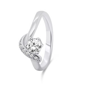 Brilio Silver Elegantný strieborný prsteň so zirkónmi RI048W 50 mm