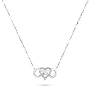 Brilio Silver Romantický strieborný náhrdelník so zirkónmi NCL78W
