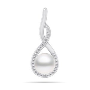 Brilio Silver Elegantný strieborný prívesok s pravou perlou a zirkónmi PT123W