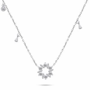 Brilio Silver Prekrásny strieborný náhrdelník so zirkónmi NCL92W