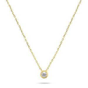 Brilio Silver Elegantný pozlátený náhrdelník so zirkónom NCL86Y