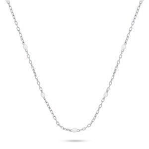 Brilio Silver Strieborný náhrdelník s bielymi guličkami NCL112W