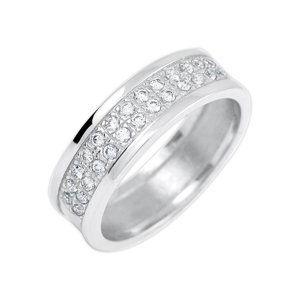 Brilio Silver Blyštivý prsteň so zirkónmi 426 001 00514 04 52 mm