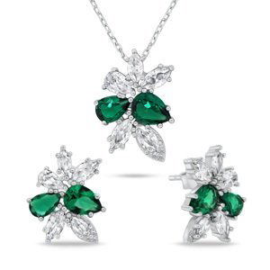 Brilio Silver Očarujúce strieborný set šperkov so zirkónmi SET248WG (náušnice, náhrdelník)