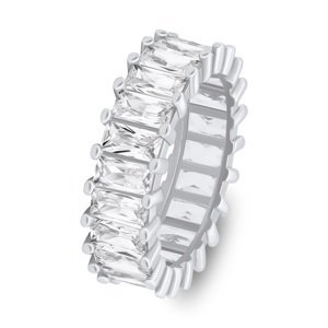 Brilio Silver Trblietavý strieborný prsteň s čírymi zirkónmi RI087W 52 mm