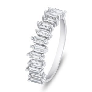 Brilio Silver Trblietavý strieborný prsteň s čírymi zirkónmi RI096W 52 mm