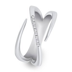 Brilio Silver Originálny strieborný prsteň s čírymi zirkónmi RI097W 56 mm