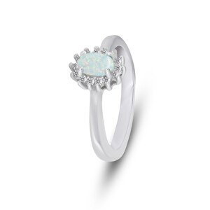 Brilio Silver Elegantný strieborný prsteň s opálom a zirkónmi RI106W 52 mm