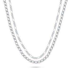 Brilio Silver Jemný dvojitý strieborný náhrdelník NCL142W
