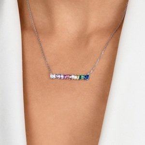Brilio Silver Hravý strieborný náhrdelník s farebnými zirkónmi NCL148WRBW