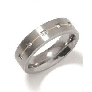 Boccia Titanium Snubný titánový prsteň s diamantmi 0101-19 50 mm