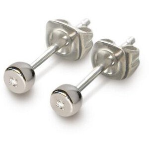 Boccia Titanium Titánové náušnice s diamantom 0537-01