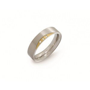 Boccia Titanium Pozlátený titánový prsteň s diamantmi 0138-04 62 mm