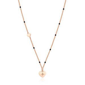 Brosway Ružovo pozlátený náhrdelník so srdcom Chant BAH36