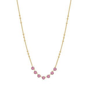 Brosway Pôvabný pozlátený náhrdelník s ružovými kryštálmi Symphonia BYM138