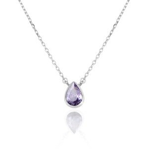 Beneto Exclusive Prekrásny strieborný náhrdelník s ametystom AMEAGS2/46