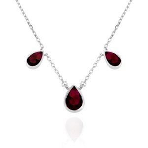Beneto Exclusive Luxusný strieborný náhrdelník s granátmi GRAAGS1/46