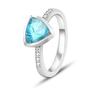 Beneto Exclusive Strieborný prsteň so svetlo modrým topazom TOPAGG2 56 mm