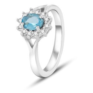 Beneto Exclusive Očarujúce prsteň s modrým topazom TOPAGG4 58 mm