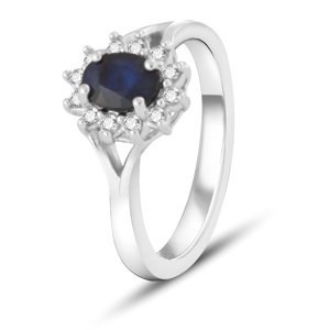 Beneto Exclusive Očarujúce prsteň s modrým zafírom SAFAGG4 50 mm