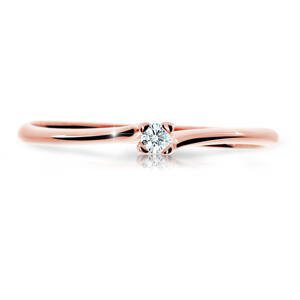 Cutie Diamonds Trblietavý prsteň z ružového zlata s briliantom DZ6733-2948-00-X-4 49 mm