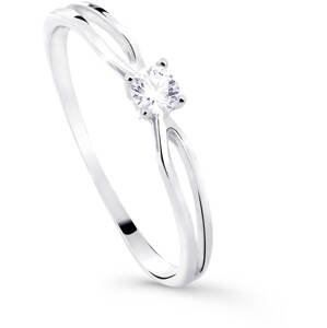 Cutie Diamonds Trblietavý zásnubný prsteň z bieleho zlata s briliantom DZ8027-00-X-2 48 mm