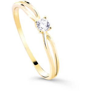 Cutie Diamonds Trblietavý zásnubný prsteň zo žltého zlata s briliantom DZ8027-00-X-1 50 mm