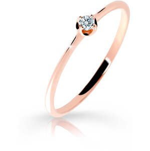 Cutie Diamonds Jemný prsteň z ružového zlata s briliantom DZ6729-2931-00-X-4 48 mm