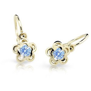Cutie Jewellery Zlaté detské náušnice C2204-10-X-1 modrá